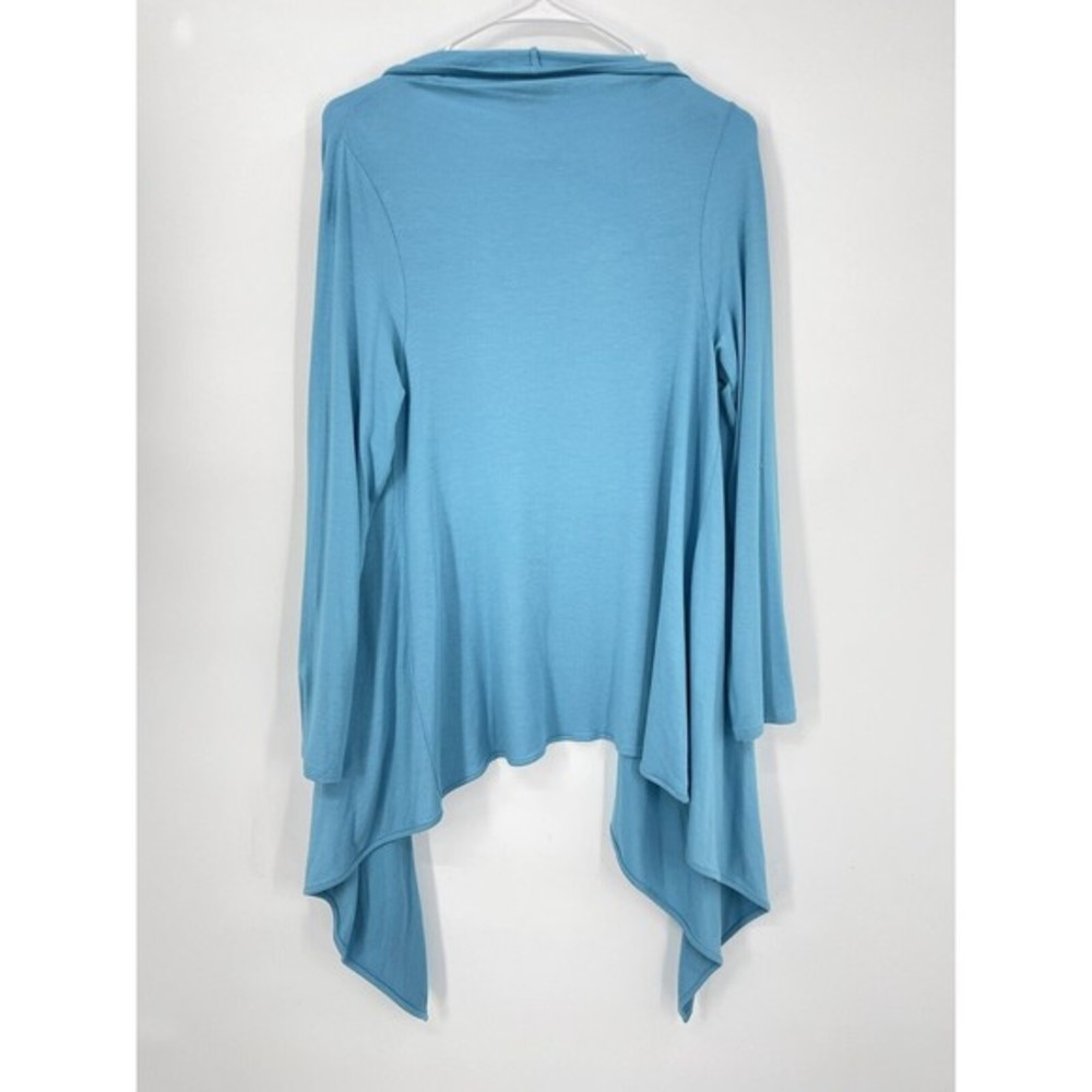J Jill Wearever Collection Blue Waterfall Cardigan Petite - Picture 5 of 6